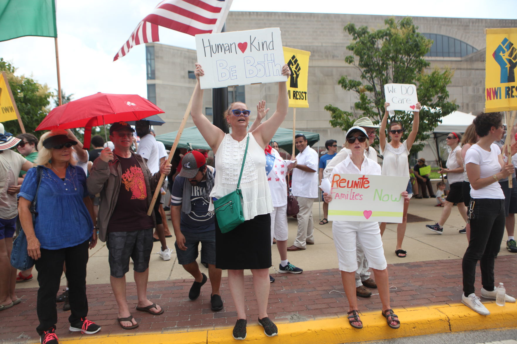 Families, activists protest Trump's immigration policies with Hammond rally